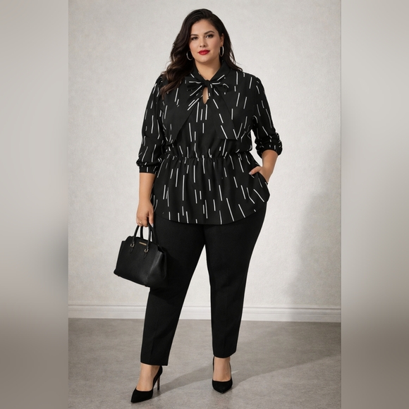 Tops - Sophesticated Black and White Women's Blouse